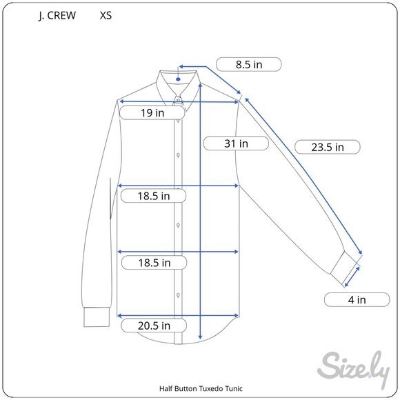 J. CREW Women's XS Extra Small Blouse Top Tuxedo Tunic Cream Ivory Off White - Picture 8 of 9